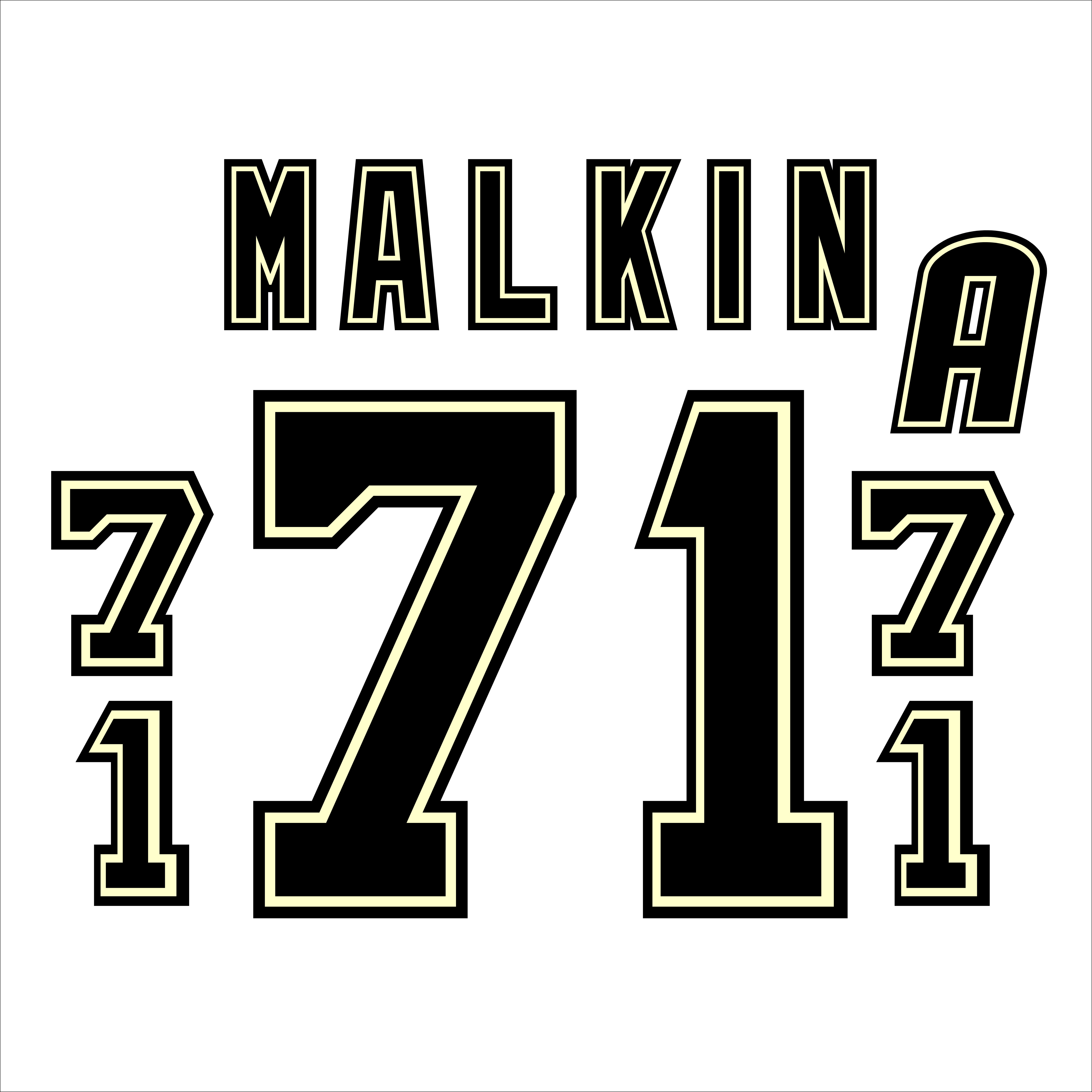 Pittsburgh Penguins Lettering Kit for an Authentic White 